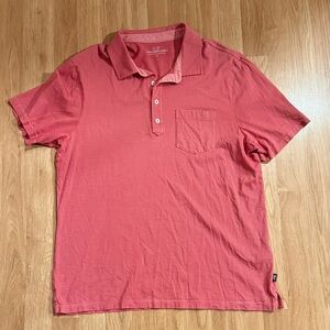 EUC Vineyard Vines Men’s Red Striped Polo Shirt - Red - Size Large
